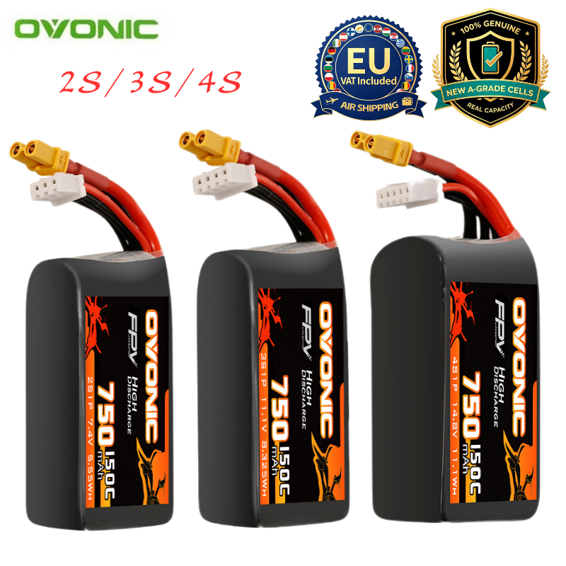 Drone Battery 3S - Bateria Lipo OVONIC 150C 750mAh 7.4V/11.1V/14.8V